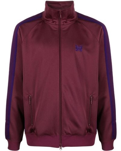 Needles Logo-embroidered Zip-up Bomber Jacket - Purple