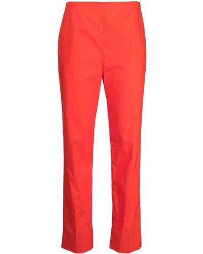 Paule Ka Straight-leg Zipped Cotton Trousers - Red