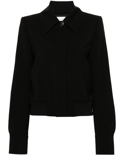 Sportmax Classic-collar Wool Jacket - Black