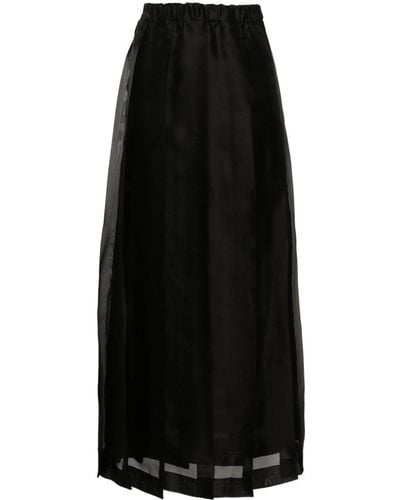 Fabiana Filippi Pleat Organza Skirt - Black