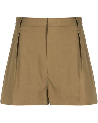 Sportmax High-waist Pleated Shorts - Natural