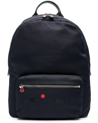 Kiton Logo-print Backpack - Blue