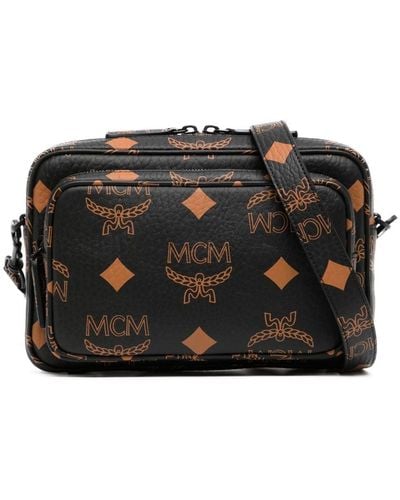 MCM Small Aren Maxi Visetos Crossbody Bag - Black