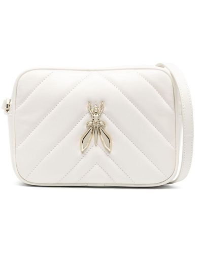 Patrizia Pepe Fly Quilted Crossbody Bag - White