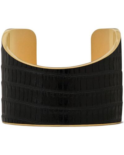 Saint Laurent Textured-finish leather bracelet - Negro