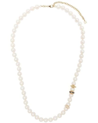Sydney Evan Collier en or 14ct à perles et diamants - Blanc