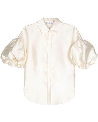 Dice Kayek Puff-sleeve Button-down Shirt - White