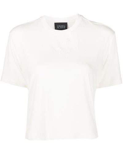 Marchesa Dominique Cropped Jersey T-shirt - White