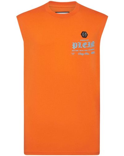 Philipp Plein Trägershirt mit Logo-Print - Orange