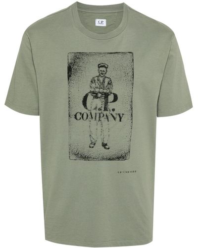 C.P. Company Logo-print Cotton T-shirt - Green