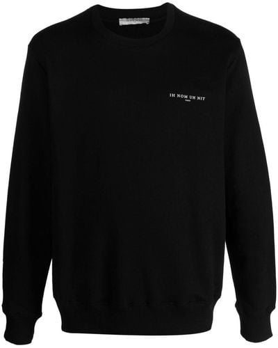 ih nom uh nit Logo-print Cotton Sweatshirt - Black