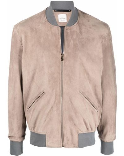 Paul Smith Suede Bomber Jacket - Brown