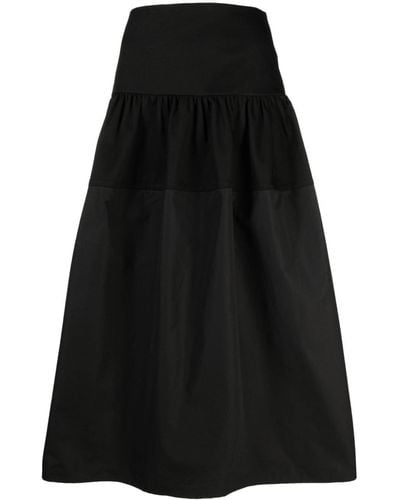 Jil Sander Tiered Cotton Skirt - Black