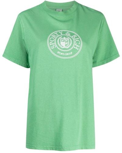 Sporty & Rich Camiseta con logo estampado - Verde