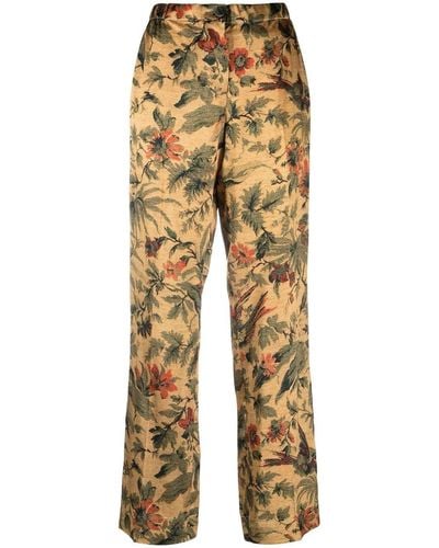 F.R.S For Restless Sleepers Floral-print Straight-leg Pants - Yellow