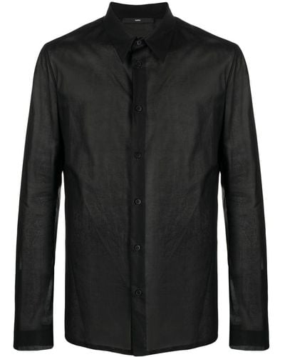 SAPIO Semi-sheer Cotton Shirt - Black