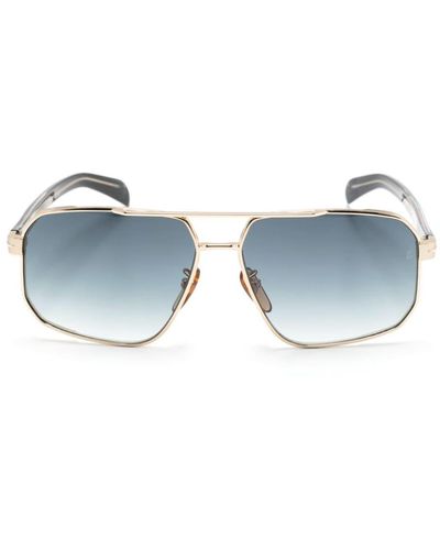 David Beckham Gradient-lenses Pilot-frame Sunglasses - Blue