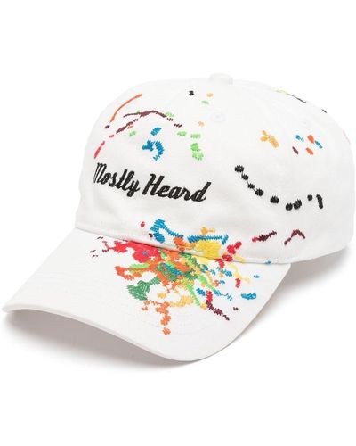 Mostly Heard Rarely Seen Embroidered Mostly Heard Baseball Cap - White