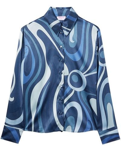 Emilio Pucci Zijden Shirt - Blauw