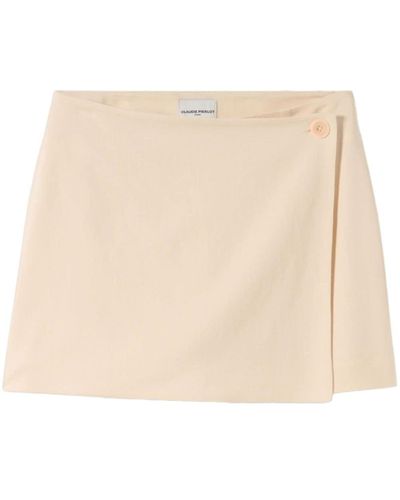 Claudie Pierlot Wrap-design Textured Miniskirt - Natural