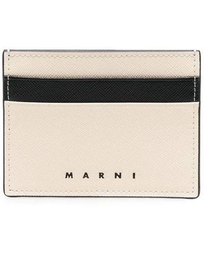 Marni Logo-print Card Holder - Natural