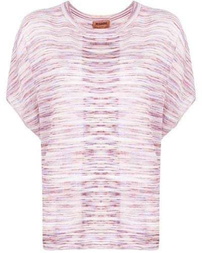 Missoni Striped Short-sleeved T-shirt - Pink