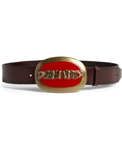DSquared² Cinturón con hebilla del logo - Rojo
