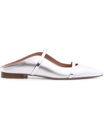 Malone Souliers Norah Metallic Ballerina Shoes - White