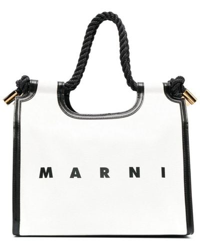 Marni Marcel Canvas Shopper - Wit
