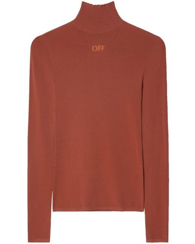 Off-White c/o Virgil Abloh Intarsia-knit Sweater - Brown