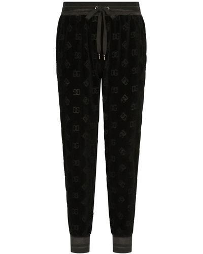 Dolce & Gabbana Pantaloni sportivi con stampa DG jacquard - Nero