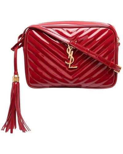 Saint Laurent Lou Monogram-embellished Camera Bag - Red