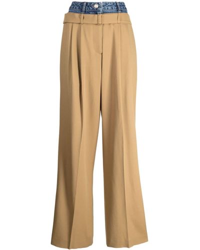 Juun.J High-waist Layered Tailored Pants - Natural