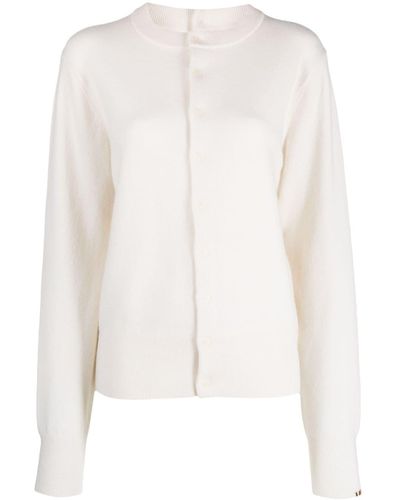 Extreme Cashmere Buttoned-up Knitted Cardigan - White