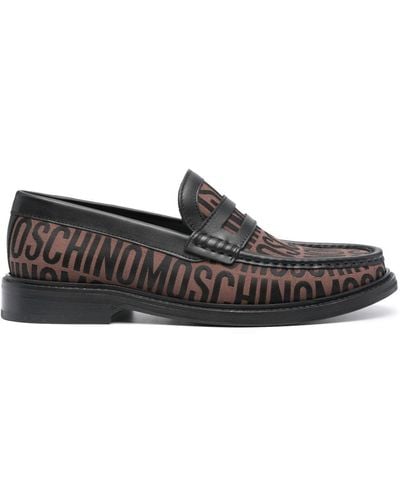 Moschino Canvas-Loafer mit Jacquard-Logo - Grau
