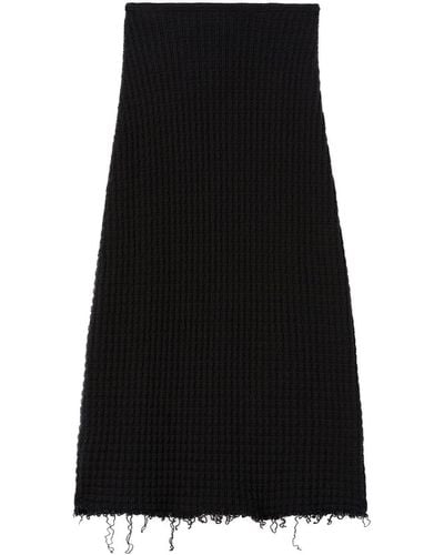 Jil Sander Jupe mi-longue en coton à taille haute - Noir