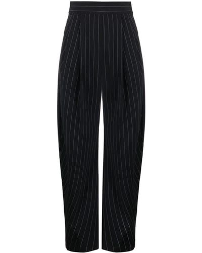 The Attico Pantalon en coton Gary à fines rayures - Noir