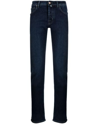 Jacob Cohen Jeans Met Logopatch - Blauw