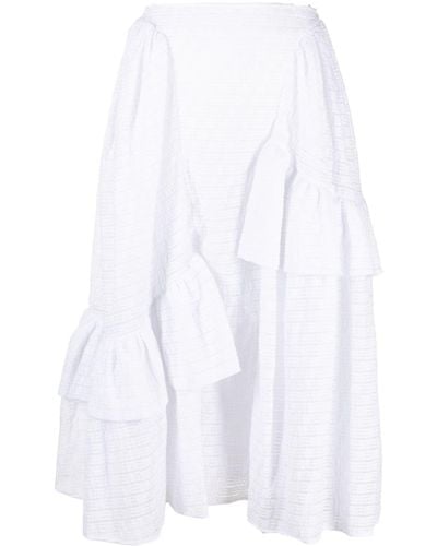 Cecilie Bahnsen Asymmetric Midi Skirt - White