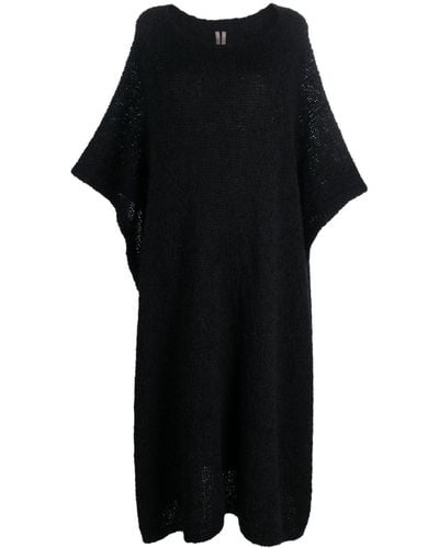 Rick Owens Round-neck Knitted Maxi Dress - Black