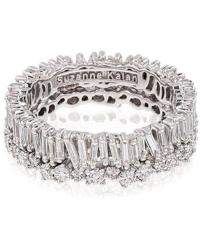 Suzanne Kalan 18kt white gold baguette diamond ring - Weiß