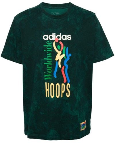 adidas World Wide Hoops Cotton T-shirt - Green