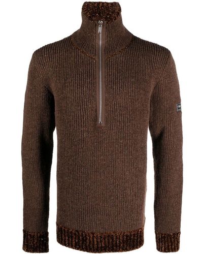 Raf Simons Ribbed-knit Sweatshirt - Brown