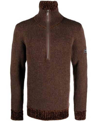 Raf Simons Pull en maille nervurée - Marron