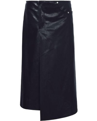 Proenza Schouler Asymmetric A-line Leather Skirt - Blue