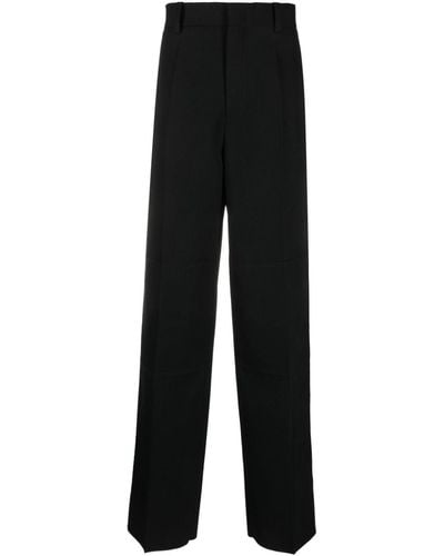 Jil Sander High-waist Wool Wide-leg Pants - Black
