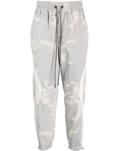Mostly Heard Rarely Seen Corduroy Camouflage-print Track Trousers - Grey