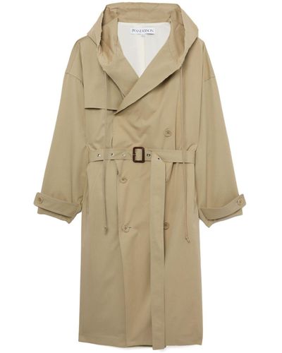 JW Anderson Hooded Belted Trench Coat - Natural