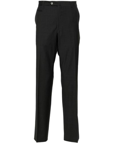 Corneliani Mid-rise Tailored Wool Trousers - Black