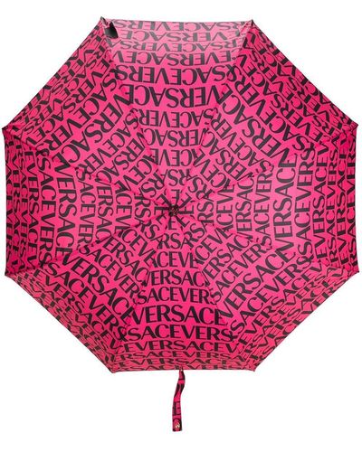 Versace Paraguas con logo estampado - Rosa